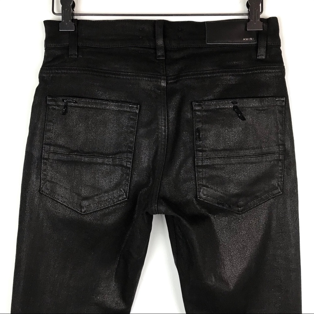 AMIRI Black Broken Wax Stack Skinny Jeans Size 29 - Picture 3 of 8
